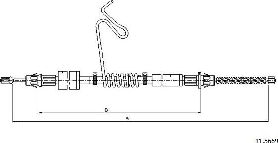 Cabor 11.5669 - Трос, гальмівна система autocars.com.ua