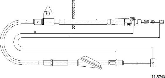 Cabor 11.5743 - Трос, гальмівна система autocars.com.ua