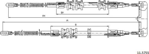 Cabor 11.5755 - Трос, гальмівна система autocars.com.ua