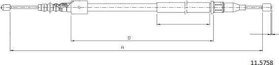 Cabor 11.5758 - Трос, гальмівна система autocars.com.ua