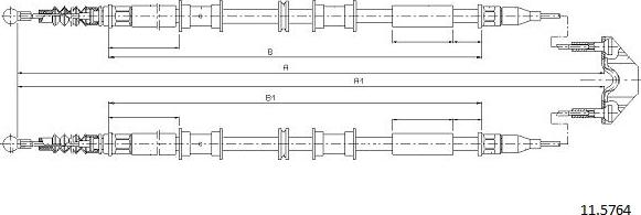 Cabor 11.5764 - Трос, гальмівна система autocars.com.ua