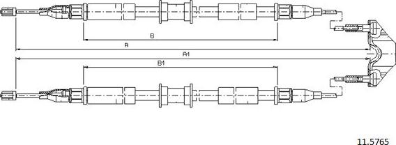 Cabor 11.5765 - Трос, гальмівна система autocars.com.ua