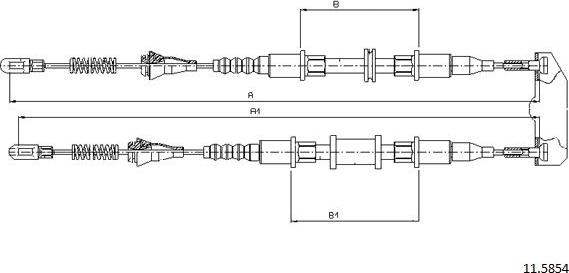 Cabor 11.5854 - Трос, гальмівна система autocars.com.ua