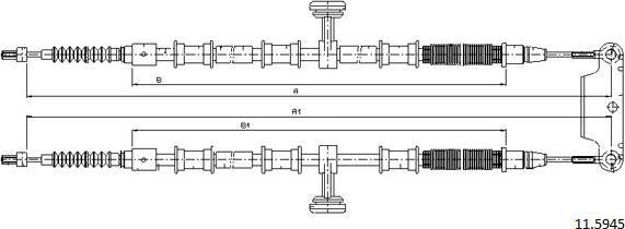 Cabor 11.5945 - Трос, гальмівна система autocars.com.ua