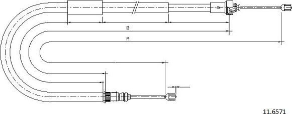 Cabor 11.6571 - Трос, гальмівна система autocars.com.ua