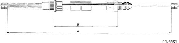 Cabor 11.6581 - Трос, гальмівна система autocars.com.ua