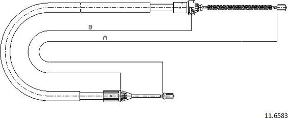 Cabor 11.6583 - Трос, гальмівна система autocars.com.ua