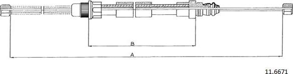 Cabor 11.6671 - Трос, гальмівна система autocars.com.ua