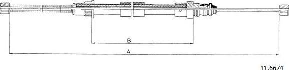 Cabor 11.6674 - Трос, гальмівна система autocars.com.ua