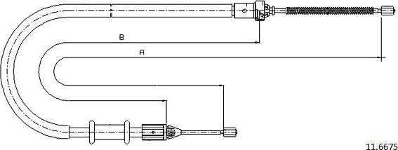Cabor 11.6675 - Трос, гальмівна система autocars.com.ua
