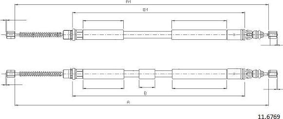 Cabor 11.6769 - Трос, гальмівна система autocars.com.ua