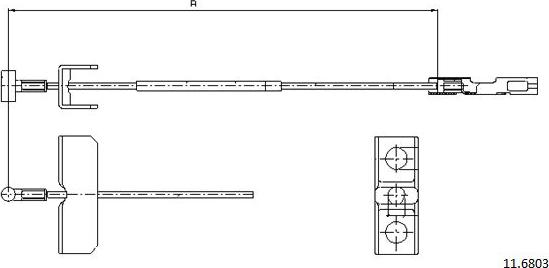 Cabor 11.6803 - Трос, гальмівна система autocars.com.ua