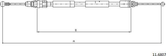 Cabor 11.6807 - Тросик, cтояночный тормоз autodnr.net