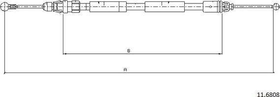 Cabor 11.6808 - Тросик, cтояночный тормоз autodnr.net