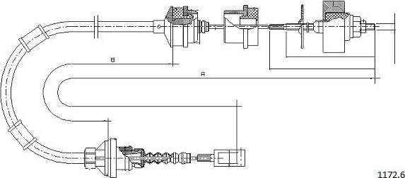 Cabor 1172.6 - Трос, управління зчепленням autocars.com.ua