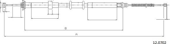 Cabor 12.0702 - Трос, гальмівна система autocars.com.ua