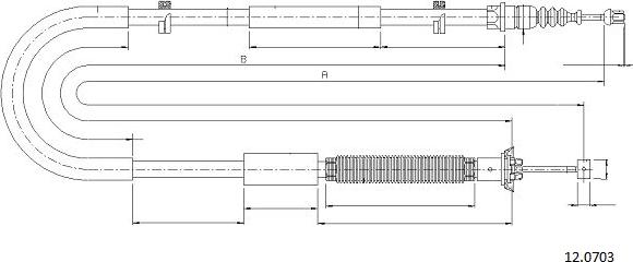 Cabor 12.0703 - Трос, гальмівна система autocars.com.ua