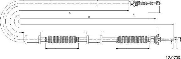 Cabor 12.0708 - Трос, гальмівна система autocars.com.ua