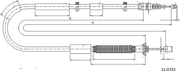 Cabor 12.0723 - Трос, гальмівна система autocars.com.ua