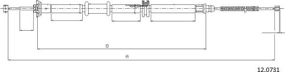 Cabor 12.0731 - Трос, гальмівна система autocars.com.ua