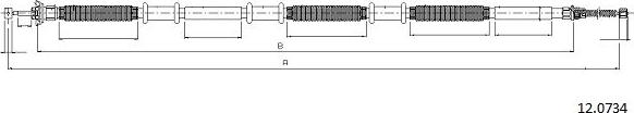 Cabor 12.0734 - Трос, гальмівна система autocars.com.ua