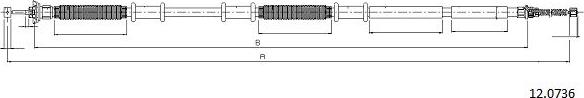 Cabor 12.0736 - Трос, гальмівна система autocars.com.ua