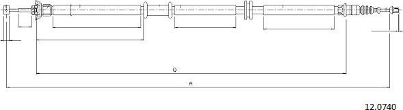Cabor 12.0740 - Трос, гальмівна система autocars.com.ua
