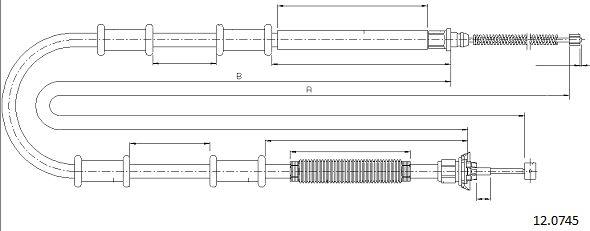 Cabor 12.0745 - Трос, гальмівна система autocars.com.ua