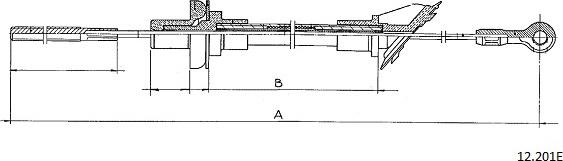 Cabor 12.201E - Трос, управління зчепленням autocars.com.ua