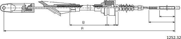 Cabor 1252.32 - Трос, управління зчепленням autocars.com.ua