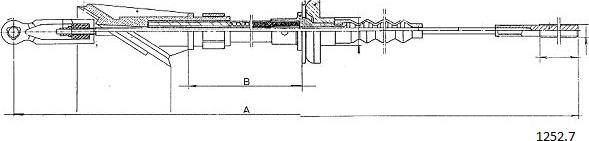 Cabor 1252.7 - Трос, управління зчепленням autocars.com.ua