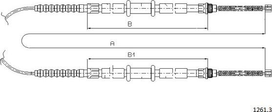Cabor 1261.3 - Трос, гальмівна система autocars.com.ua