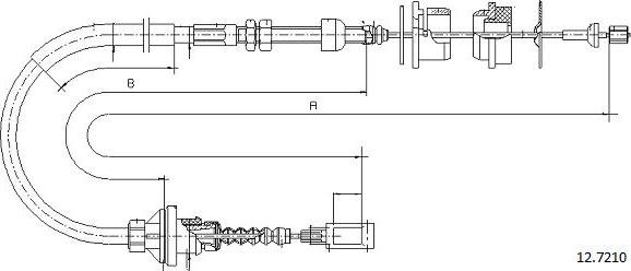 Cabor 12.7210 - Трос, управління зчепленням autocars.com.ua