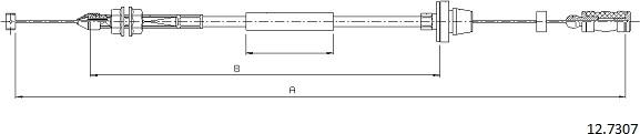 Cabor 12.7307 - Тросик газу autocars.com.ua