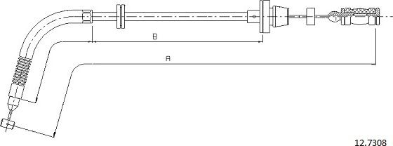 Cabor 12.7308 - Тросик газу autocars.com.ua
