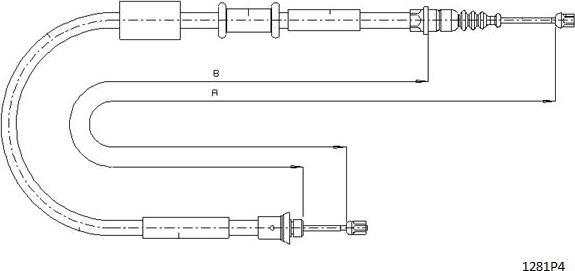 Cabor 1281P4 - Трос, гальмівна система autocars.com.ua