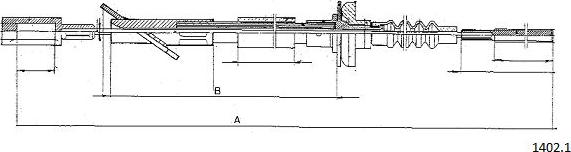 Cabor 1402.1 - Трос, управління зчепленням autocars.com.ua