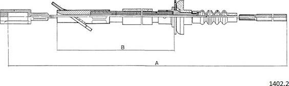 Cabor 1402.2 - Трос, управління зчепленням autocars.com.ua