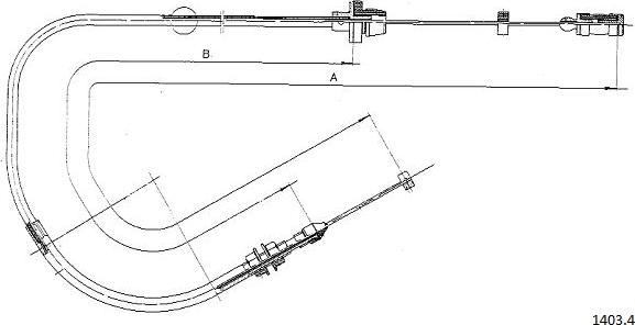 Cabor 1403.4 - Тросик газу autocars.com.ua