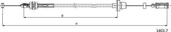 Cabor 1403.7 - Тросик газу autocars.com.ua