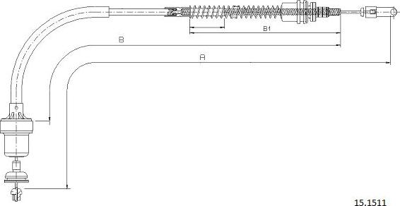 Cabor 15.1511 - Трос, управління зчепленням autocars.com.ua