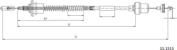 Cabor 15.1513 - Трос, управління зчепленням autocars.com.ua