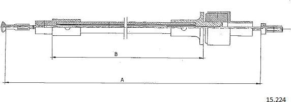 Cabor 15.224 - Трос, управління зчепленням autocars.com.ua