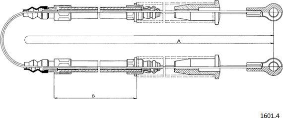 Cabor 1601.4 - Трос, гальмівна система autocars.com.ua