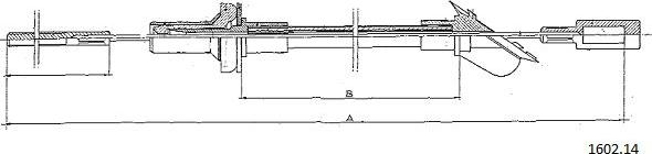 Cabor 1602.14 - Трос, управління зчепленням autocars.com.ua