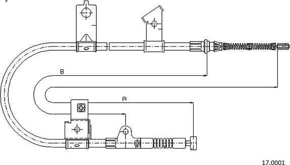 Cabor 17.0001 - Трос, гальмівна система autocars.com.ua