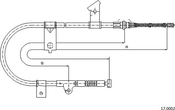 Cabor 17.0002 - Трос, гальмівна система autocars.com.ua