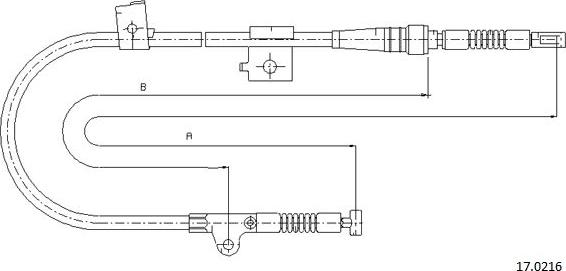 Cabor 17.0216 - Трос, гальмівна система autocars.com.ua