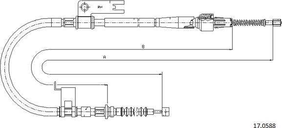 Cabor 17.0588 - Трос, гальмівна система autocars.com.ua