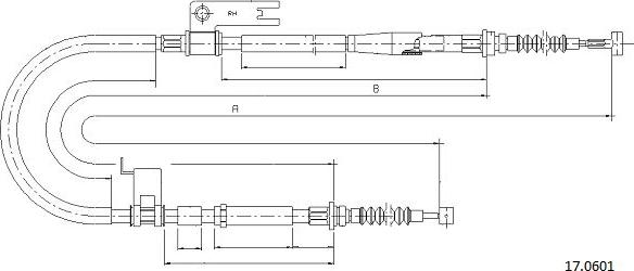 Cabor 17.0601 - Трос, гальмівна система autocars.com.ua